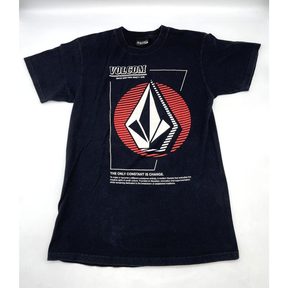 Vintage Volcom "The Only Constant is Change" Black Tshirt Men's Size S